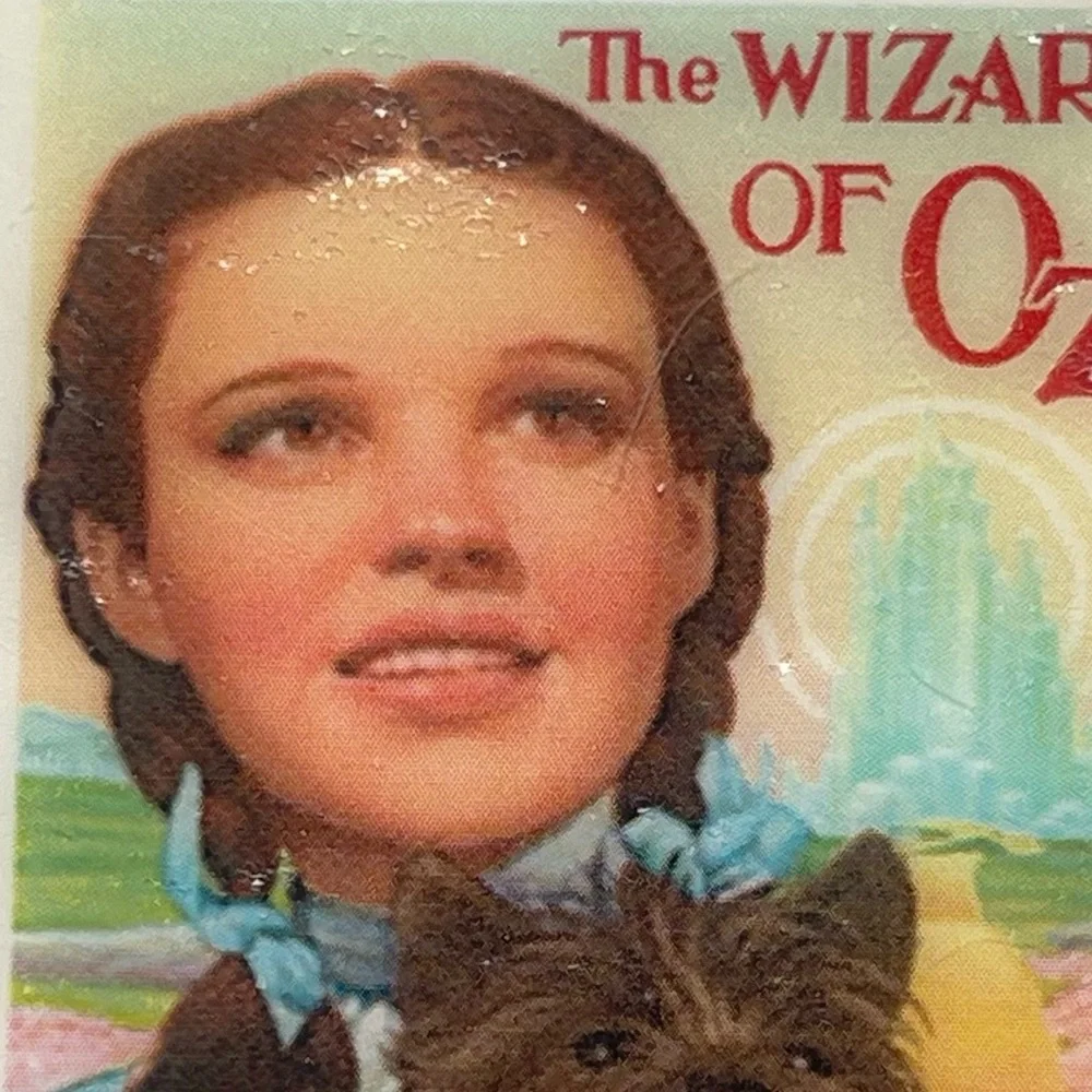COPY Pin | Vintage Wizard of Oz Postage Stamp | Dorothy, Toto, Yellow Brick Road